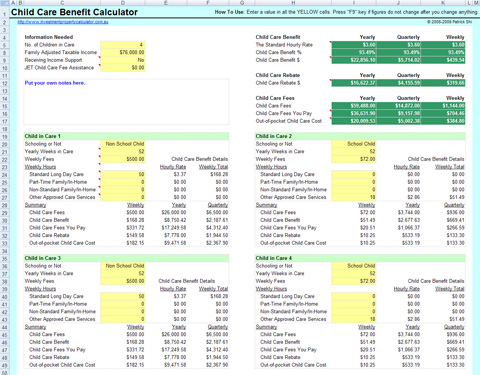 FREE Child Care Benefit Calculator Australia