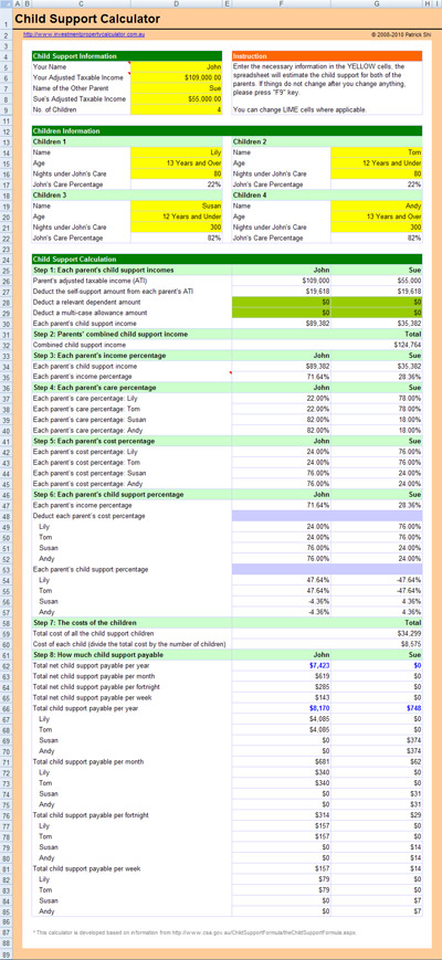 FREE Child Support Calculator