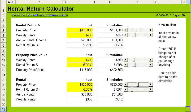 Полный тест программы «calculator».. How to calculate real Return. Calculation of the estimate. Формула estimated Rental value.