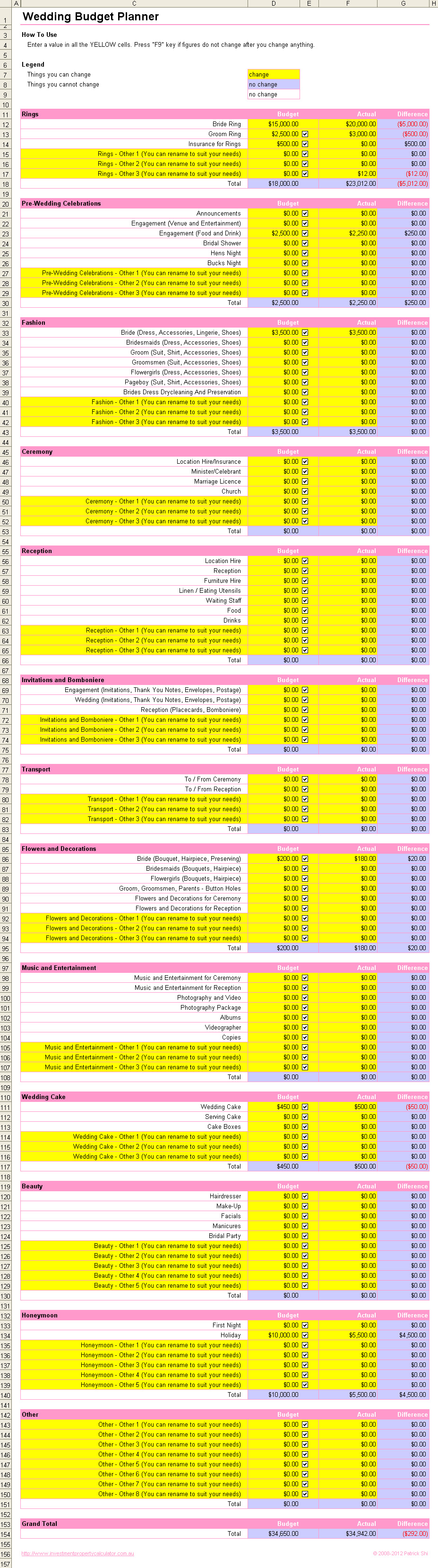 Free Wedding Budget Burge Bjgmc Tb Org